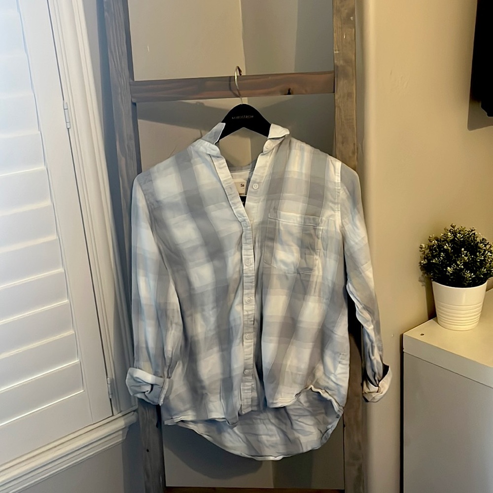 White and gray flannel